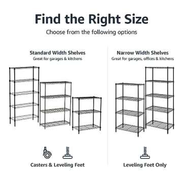 4-Shelf Narrow Adjustable Storage Shelving Unit