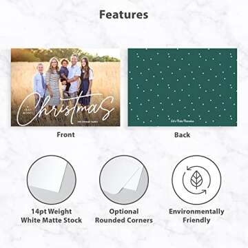 Let's Make Memories Personalized Photo Christmas Cards with Envelopes - Premium Quality - 5x7-2024 Holiday Cards & White Envelopes - Modern Tidings - 15 ct