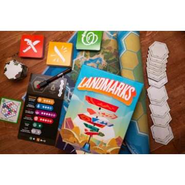 Landmarks | Cooperative Board Game for Adults and Kids | Fun Game for Family Game Night | Word Association Party Game | Ages 10 and up | 2-10 Players | Average Playtime 20 Minutes | By Floodgate Games