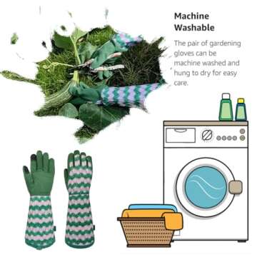 MSUPSAV Gardening Gloves,Garden Gloves,Rose Gloves,Thorn Proof Rose Pruning Gloves,Yard Work Gloves,Work Gloves,Gauntlet Gloves,Garden Gifts&Birthday Gifts (Large,Green)