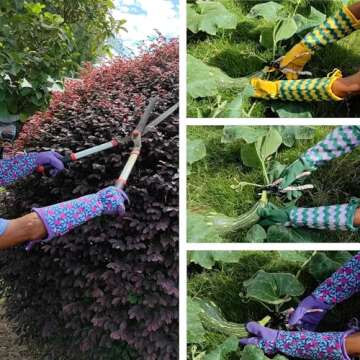 MSUPSAV Gardening Gloves,Garden Gloves,Rose Gloves,Thorn Proof Rose Pruning Gloves,Yard Work Gloves,Work Gloves,Gauntlet Gloves,Garden Gifts&Birthday Gifts (Large,Green)