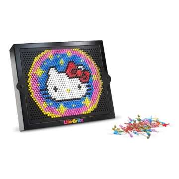 Lite Brite Super Bright HD, Hello Kitty Edition - Create Art with Light, Enhances Creativity, Gift for Girls and Boys Ages 6+