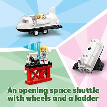 LEGO DUPLO Town Space Shuttle Mission Rocket Toy 10944, Set for Preschool Toddlers Age 2-4 Years Old with Astronaut Figures