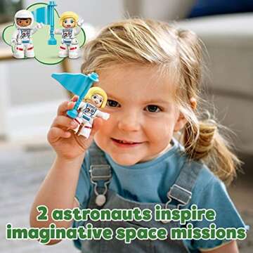 LEGO DUPLO Town Space Shuttle Mission Rocket Toy 10944, Set for Preschool Toddlers Age 2-4 Years Old with Astronaut Figures