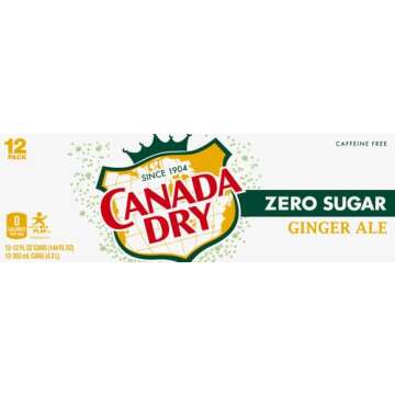 Canada Dry Zero Sugar Ginger Ale Soda Pack of 12 Cans - 12 fl oz