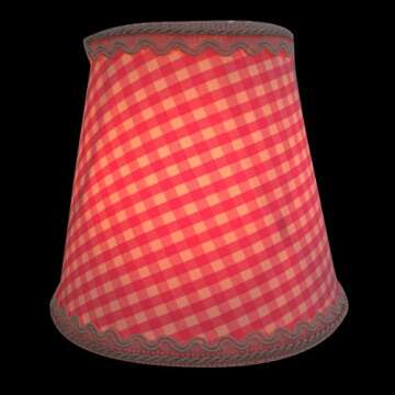 Royal Designs, Inc. Empire Chandelier Lamp Shade with Decorative Trim Flame Clip Fitter, CSO-1043-5GO, 3 x 5 x 4.5, Pink Gingham, 1 Pack