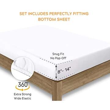 Sleep Mantra Premium 100% Organic Cotton King Bed Sheet Set - Soft & Cooling Percale Weave - 4 Piece Bedding Set with Deep Pocket - GOTS Certified - Breathable & Eco-Friendly (King, White)