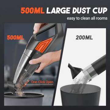 ATONEP Cordless Handheld Vacuum for Home & Car