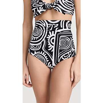 Mara Hoffman Women's Bobbi Bikini Bottoms, Black White, S