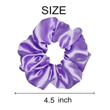 Sufermoe 12 Pcs Satin Silk Hair Scrunchies, 12 Assorted Red and Purple, 4.5 Inch Hair Ties for Women and Girls, Hair Accessories for Various Hairstyles