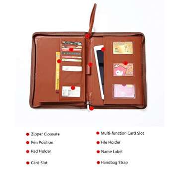 8 Keychains Realtor Portfolio Folder File Organizer Key Holder Card Holder Pad Holder Real Estate Agent Property Management Housing Rent (Brown)