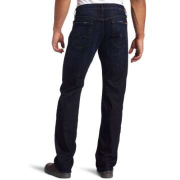 7 For All Mankind mens for All Mankind Standard Fit Straight Leg jeans, Los Angeles Dark, 30W x 34L US