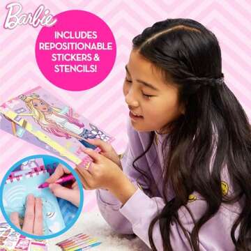 Horizon Group USA Barbie Makeup Artist Magazine,180+ Stickers, Crayons, Pretend Makeup & More