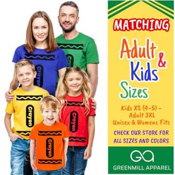 Funny Crayon T-Shirt Halloween Costume for Adults - Cool Graphic Tee