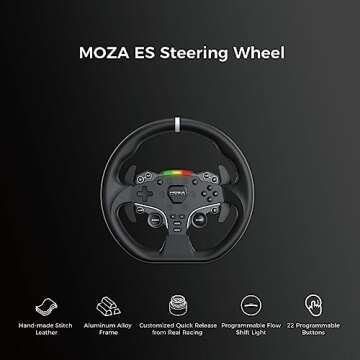 MOZA R5 All-in-One PC Gaming Racing Simulator 3PCS Bundle: 5.5Nm Direct Drive Wheel Base, 11-inch Racing Wheel, Anti-Slip Pedals and a Desk Clamp, Cloud-based App Control (Renewed)