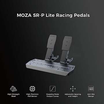 MOZA R5 All-in-One PC Gaming Racing Simulator 3PCS Bundle: 5.5Nm Direct Drive Wheel Base, 11-inch Racing Wheel, Anti-Slip Pedals and a Desk Clamp, Cloud-based App Control (Renewed)