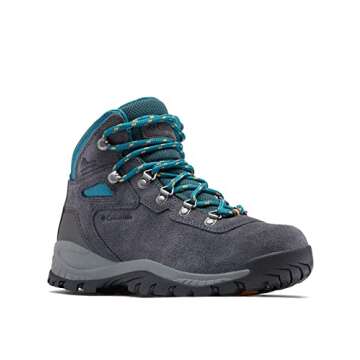 Columbia Women's Newton Ridge Plus Waterproof Amped, Shark/River Blue, 6