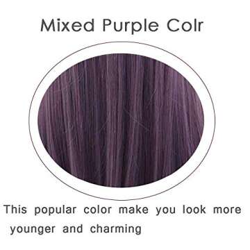 Purple Wigs Long Straight Synthetic Lace Front Wigs for Women Handmade Realistic Looking Wig Ash Lavender Side Part Glueless Wig Heat Friendly Hair Replacement Wigs Cosplay Costume Daily Wigs 24 Inch