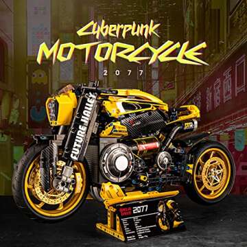 MISINI 10506 2077 Cyberpunk Motorcycle Toys Kit, 1: 5 Motorcycle Model Kit, Build a Cool Motorcycle kit for Adults and Children (1981 PCs)