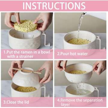 Quick Ramen Cooker Set with Spoon and Chopsticks