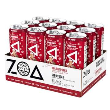 ZOA Zero Sugar Energy Drinks - Holiday Punch 12-Pack