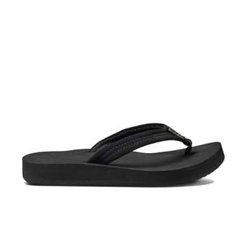 Reef Women's Sandals, Reef Cushion Breeze, Black/Black, 6