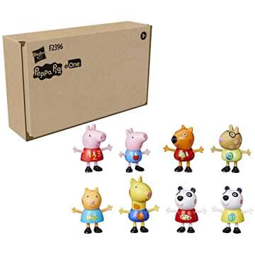 Peppa Pig School Classroom Toy Figures 8-Pack, Peppa Pig, George Pig, Peggi Panda, Candy Cat and More, Back to School Gifts for Kids, Ages 3+ (Amazon Exclusive)