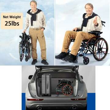 Lightweight Magnesium Wheelchair - Portable & Foldable