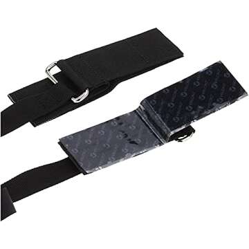 QuakeHOLD! Universal Flat Screen TV Safety Straps, Nylon Anti-Tip Adhesive Straps, Earthquake Protection, For TVs and Furniture, Child Proofing for Home Safety, Easy Installation, Black, 1 Pack