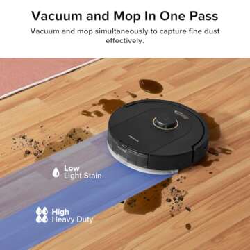 roborock Q5 Pro Robot Vacuum and Mop Combo, 5500Pa Powerful Suction, DuoRoller Brush, LiDAR Navigation, 3D Mapping, Robotic Cleaner for Dirt, Floors, Pet Hair, 240min Runtime, Smart No-Go Zone, Black