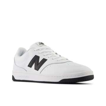 New Balance Men's BB80 V1 Sneaker, White/Black/White, 8.5