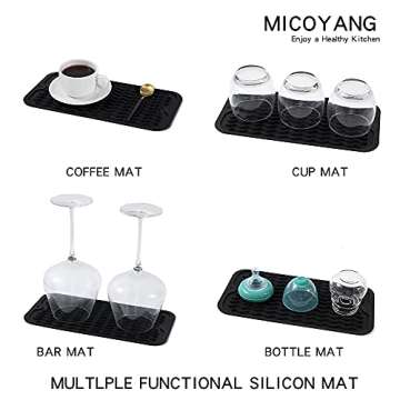 MicoYang Eco-Friendly Silicone Dish Drying Mat - 12x6