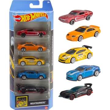 Hot Wheels Die-Cast 5-Pack Toy Cars for Kids