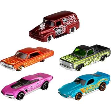 Hot Wheels Die-Cast 5-Pack Toy Cars for Kids