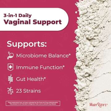 MaryRuth Organics 3-in-1 Probiotics for Women, Clinically Tested, Vaginal Probiotics for Digestive Health & Hormonal Support, Womens Probiotic Powder, Gut Health, 50 Billion CFU, Allergen Free, 0.5 oz