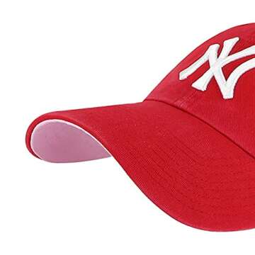 '47 New York Yankees Adjustable Cap Clean Up MLB, Red, White, Pink, One Size