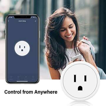 Aoycocr Smart Plug 4-Pack, Bluetooth Wi-Fi Smart Outlet for Smart Home, Remote Control Lights and Devices from Anywhere, No Hub Required, ETL Certified