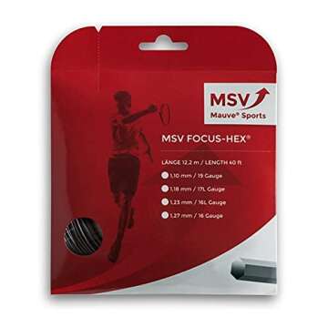 MSV Unisex's Focus-Hex String Set-Black, 1.23 mm