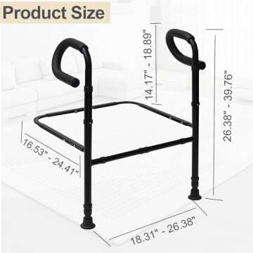 Retaodlth Versatile Stand Assist Aid for Elderly, Adjustable Couch Stand Assist for Enhanced Mobility with Extra Pair of Handles Couch Assist Rails for Elderly Seniors, Patients and Disabled