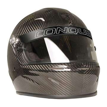 Conquer Carbon Fiber Full Face Auto Racing Helmet Snell SA2020, Medium