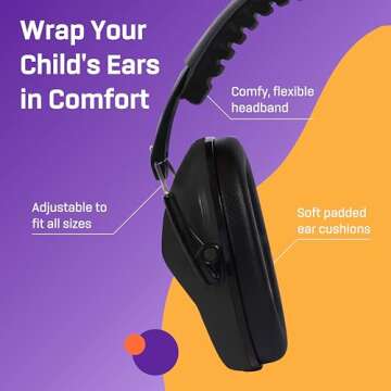 Vanderfields Kids Ear Protection, Noise Canceling Headphones Kids, Age 3-16, 26dB Noise Reduction, Ear Muffs for Kids, Kids Noise Cancelling Headphones, Earmuffs for Autism, Boys, Girls, Toddlers