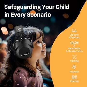 Vanderfields Kids Ear Protection, Noise Canceling Headphones Kids, Age 3-16, 26dB Noise Reduction, Ear Muffs for Kids, Kids Noise Cancelling Headphones, Earmuffs for Autism, Boys, Girls, Toddlers