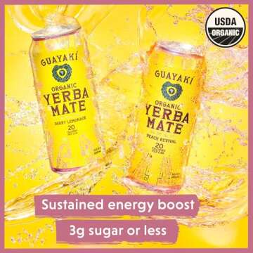 Guayakí Yerba Mate, Energy Drink Alternative, Organic Berry Lemonade Flavor, 15.5 Oz (Pack of 12), 150mg Natural Caffeine, Back to School College Essential, Smooth Energy & Focus