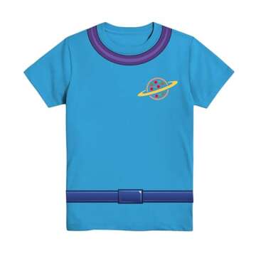 Disney Toy Story Alien Pizza Planet Costume Disneyland Boys Youth T-Shirt(MD,Front/Back) Turquoise