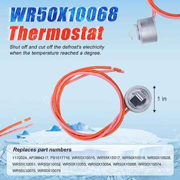 WR51X10055 Refrigerator Defrost Heater Kit,WR55X10025 Temperature Sensor,WR50X10068 Defrost Thermostat Replacement for General Electric Hotpoint Refrigerators Replaces WR51X10030