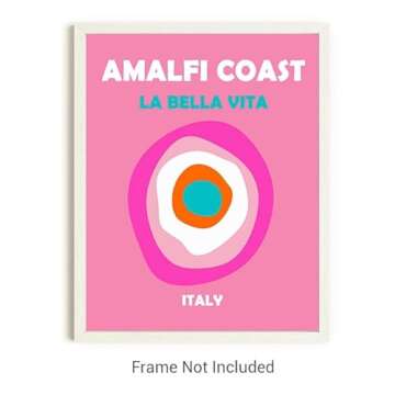 Preppy Travel Prints No.30 Wall Art Decor - Set of 4-8x10 UNFRAMED Abstract Aesthetic Boho Indie Matisse-Inspired Gift for Girls,Teens,Women. Vacation Resorts in France, Spain & Italy.