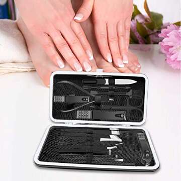 Nail Cutting Kit, Manicure Pedicure Set, Arony 17 in 1 Stainless Steel Manicure Pedicure Kit, Manicure Kit, Nail Clipper Set, Professional Grooming Kit, Nail Tools with Luxurious Leather Travel Case