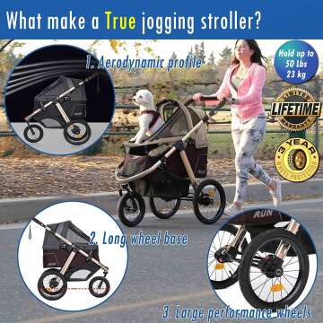 HPZ Pet Rover Run Jogging Stroller for Pets