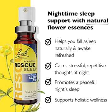 Bach RESCUE SLEEP Spray 20mL, Natural Sleep & Stress Relief Aid, Homeopathic Flower Essence, Vegan, Free of Melatonin, Sugar, and Gluten, Non-Narcotic, Non-Habit Forming