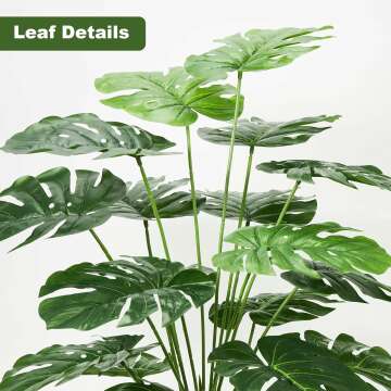 26" Fake Plants Large, Tropical Palm Tree Artificial Monstera Faux Plant Tree with Pot for Home Office Living Room Decor Indoor